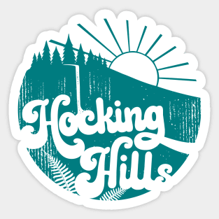 Retro Waterfall Hocking Hills Sticker